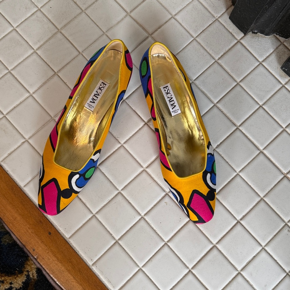 Escada Multicolor Artistic low heel shoes- vintage from the 80’s- retail‎ 600